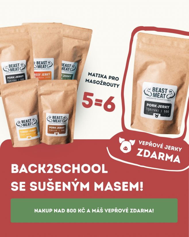 Děcka jdou zas zpátky do školy a my tu pro tebe máme akci na tenhle tejden 🔥 Nakup aspoň za 800 a máš od nás 50g vepře...
